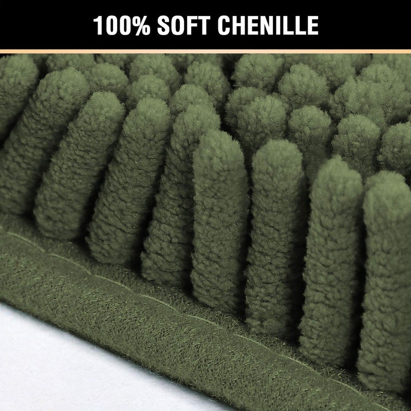 H.VERSAILTEX Bath Mats for Bathroom Non Slip Luxury Chenille Ultra Soft Bath Rugs 24x36 Absorbent Non Skid Shaggy Rugs Washable Dry Fast Plush Area Carpet Mats for Indoor, Bath Room, Tub - Loden - Image 2